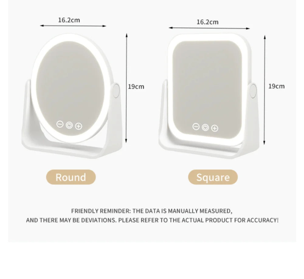 Double-Sided LED Makeup Mirror With 3X Magnifier