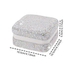 Luxury Bling Rhinestone Double Layer Jewelry Box  With Mirror