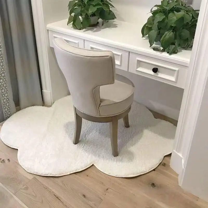 Lovely White Cloud Shaped Vanity Rug