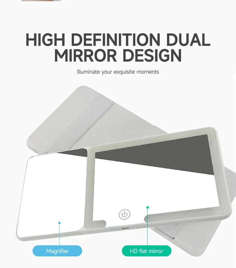 Car Sun Visor LED Vanity Mirror with Touch Screen & 3X Magnification