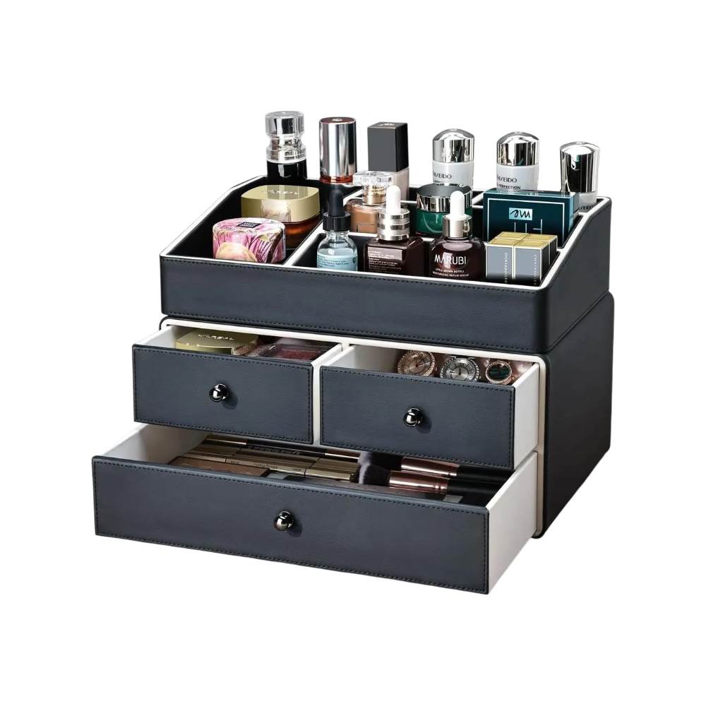 2 Tier Makeup Organizer With 3 Drawers