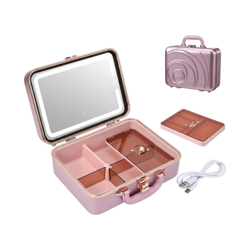 Portable Makeup Case With LED Mirror