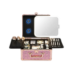 Makeup Case With A Detachable LED Mirror - Sparkling Pink
