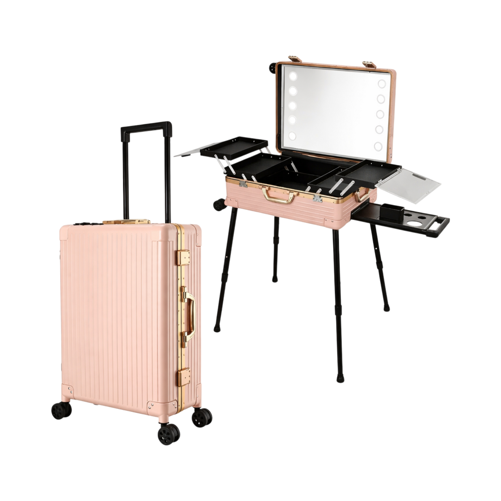Aluminum Makeup Trolley - Pink