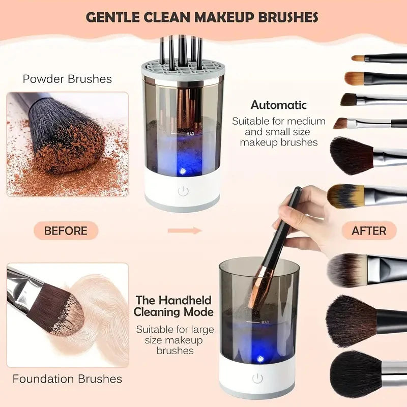 USB Plug Portable Makeup Brush Cleaner with Rubber Machine