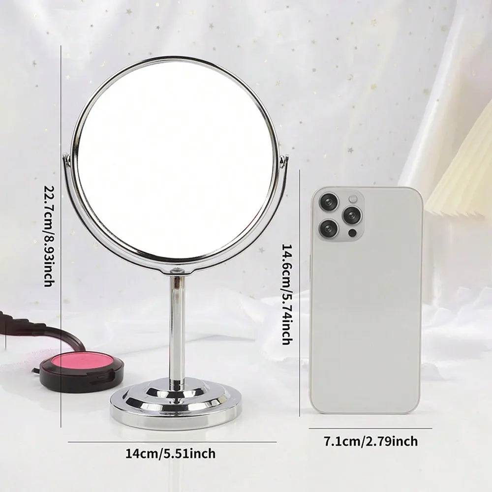 Double Side Standing Makeup Mirror With 2x Magnification [3/4/5 Inches]