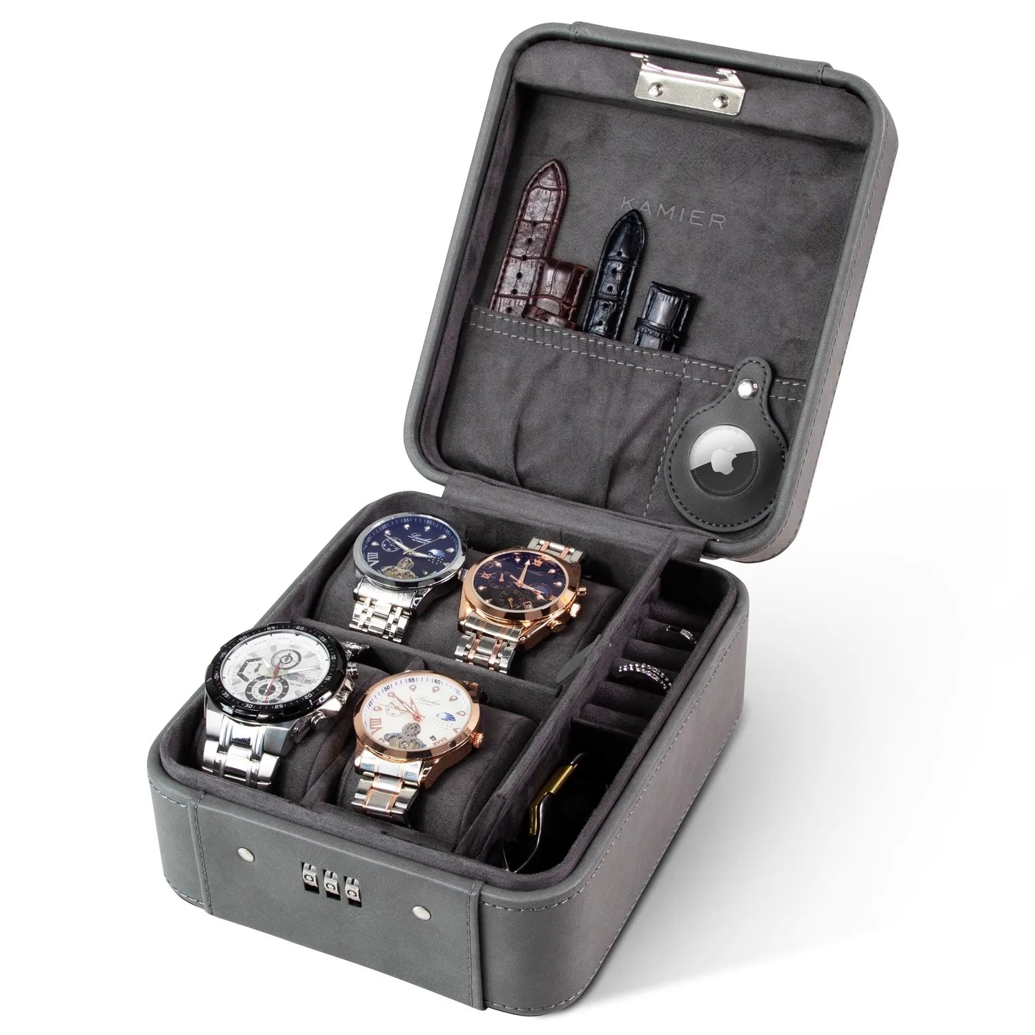 Watch Case & Jewelry Organizer with Combination Lock