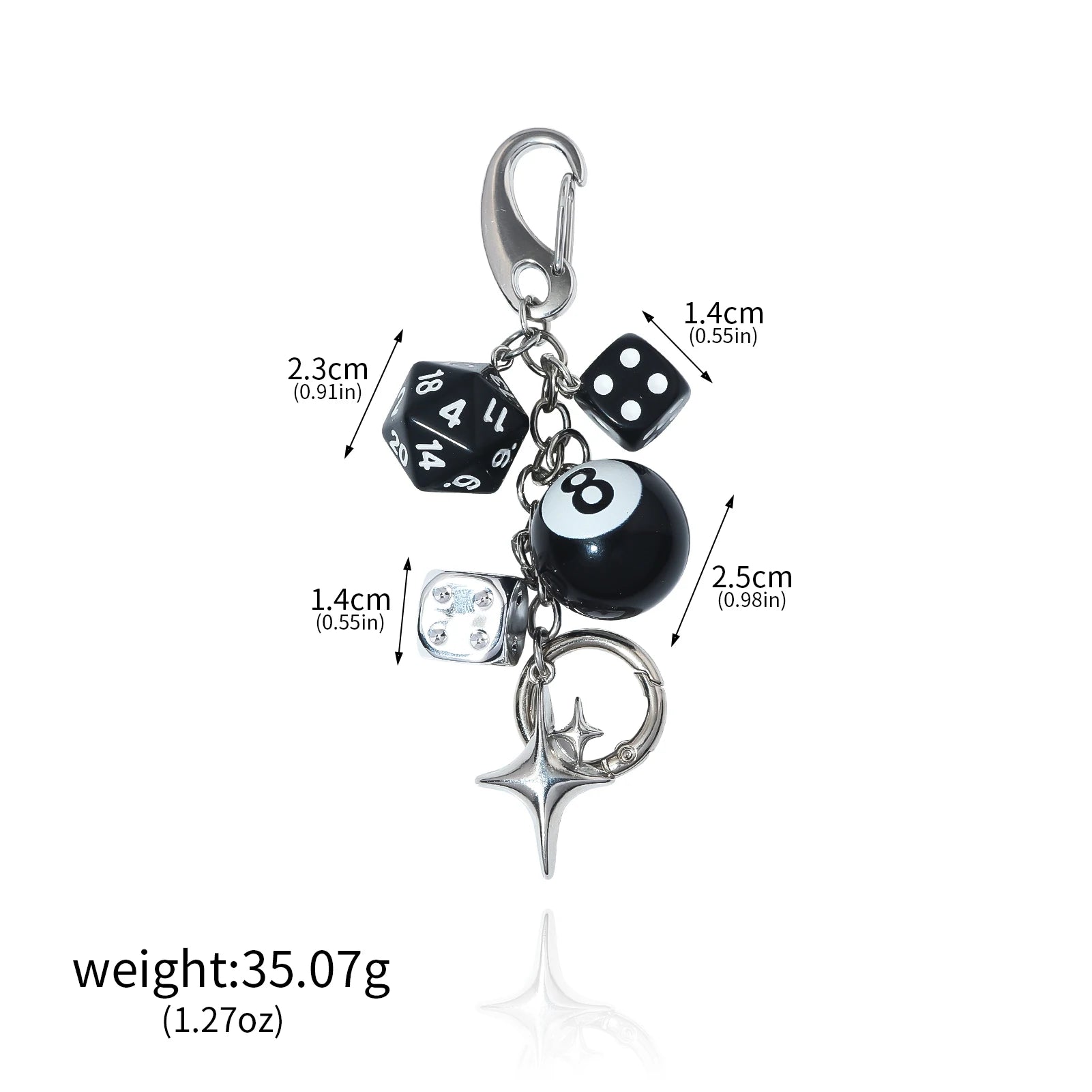 Billiard Ball Shape Bag Keychain