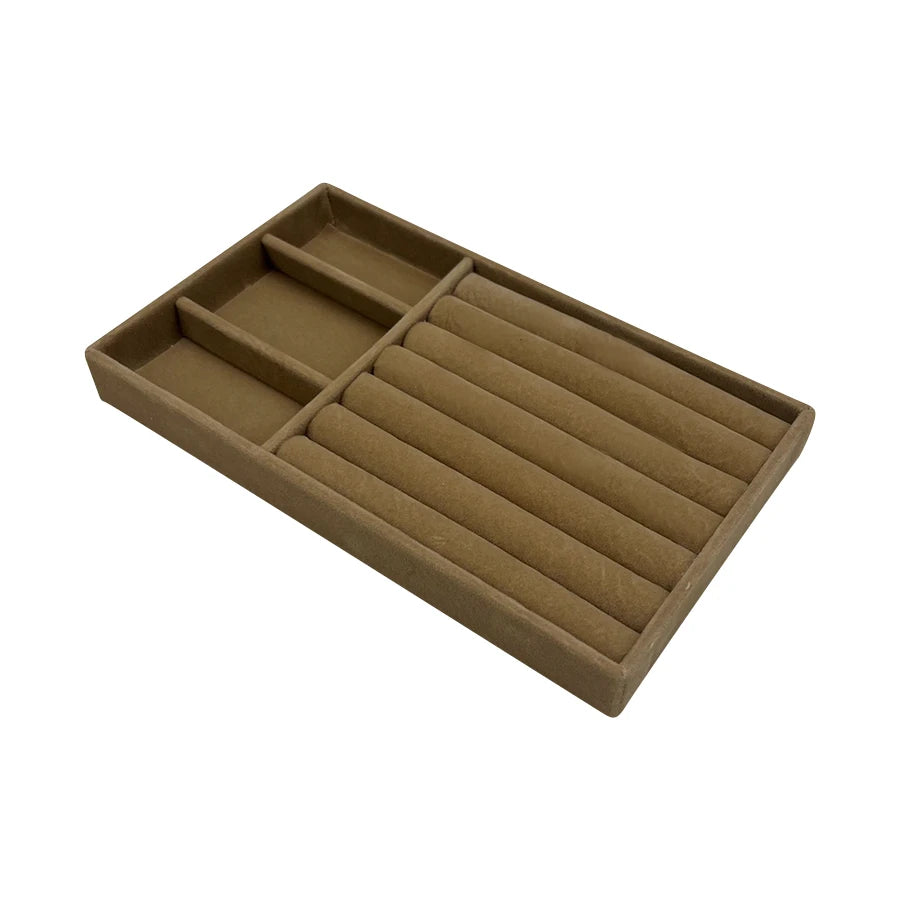 Luxury Velvet Drawer Organizer Tray [Brown]