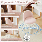 Armless Vanity Desk Swivel Chair With Lumbar Support