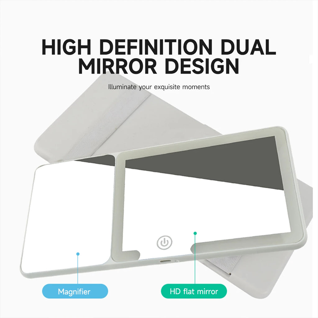 Car Sun Visor LED Vanity Mirror with Touch Screen & 3X Magnification