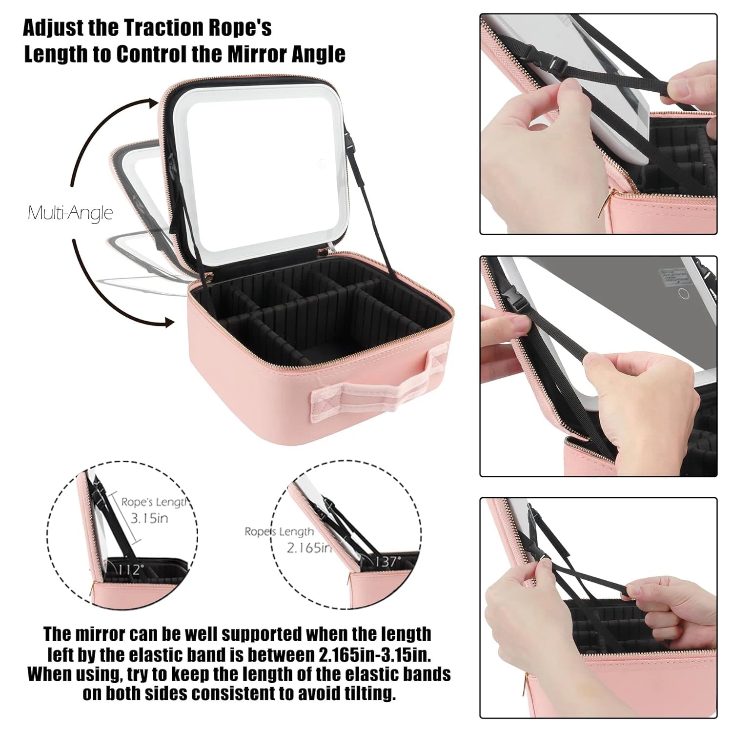 Travel Makeup Bag with Vanity Mirror [Small]