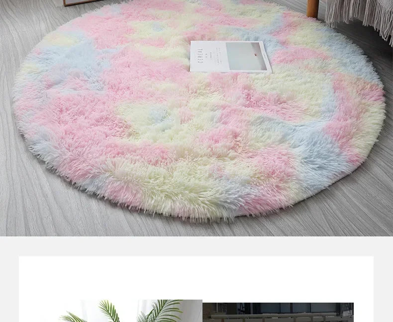 Soft Fluffy Circular Rugs for Vanity Desk Chair