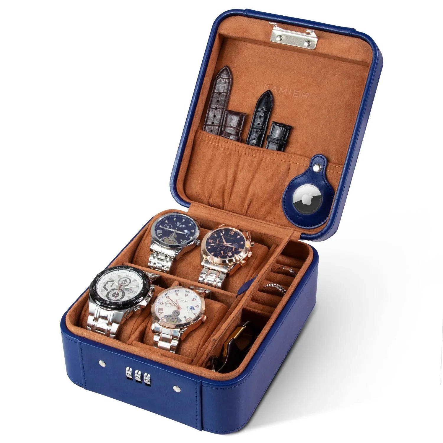 Watch Case & Jewelry Organizer with Combination Lock