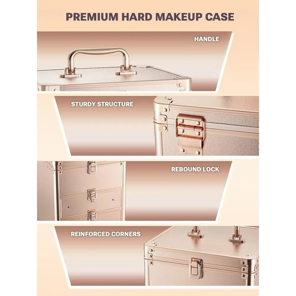 Makeup Box With 2 Drawers - Rose Gold