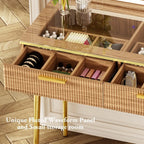 Vanity Desk with Mirror & 5 Drawers