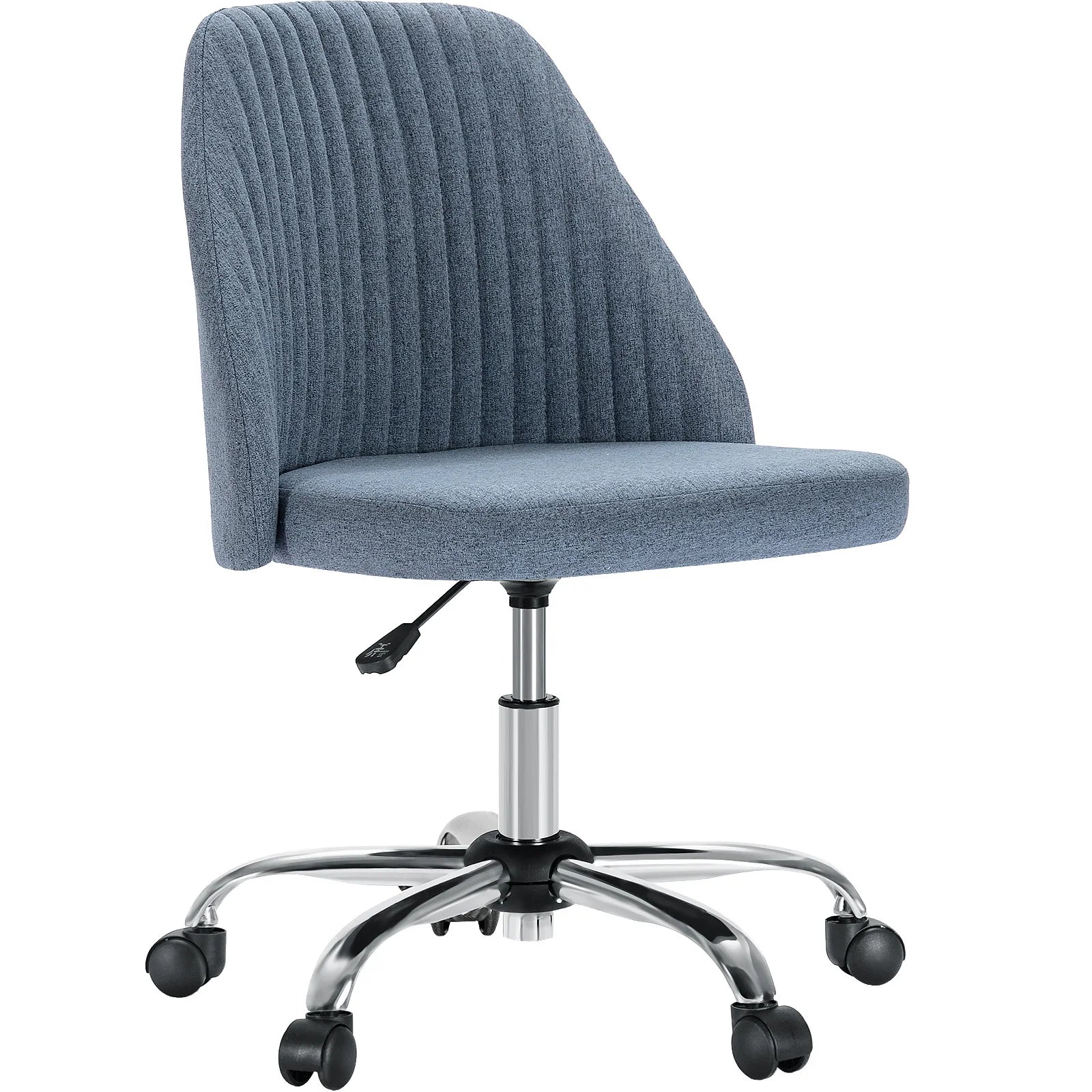 Armless Vanity Swivel Chair with Modern Fabric