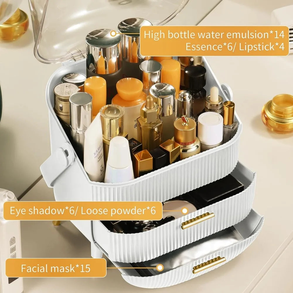 Makeup Storage Box Brush Holder & Drawers
