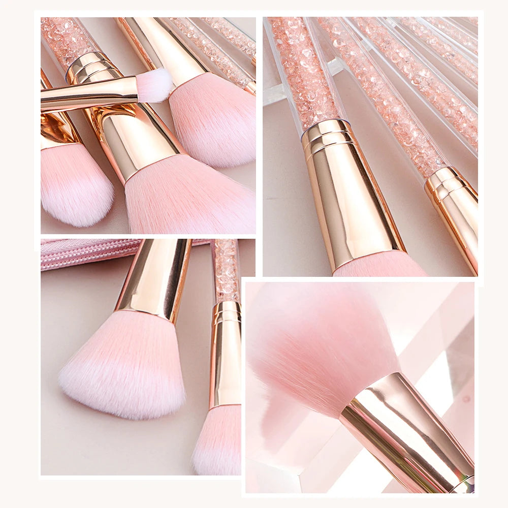 Crystal Handle Professional Makeup Brushes