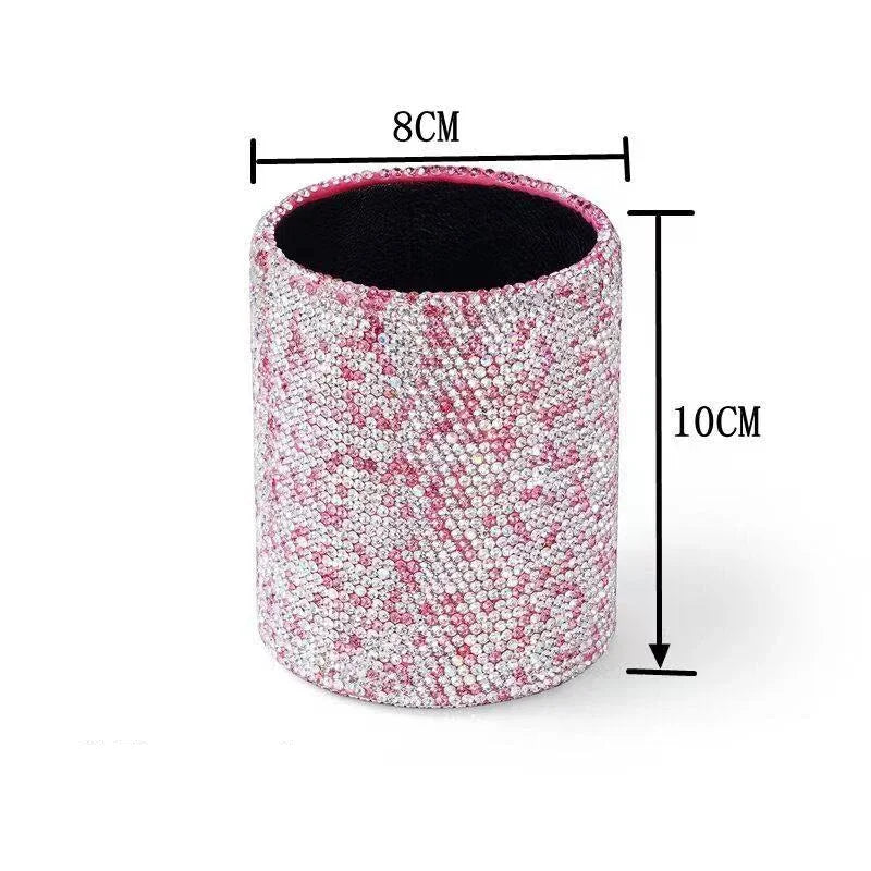 Rhinestone Makeup Brushes With Organizer Bucket