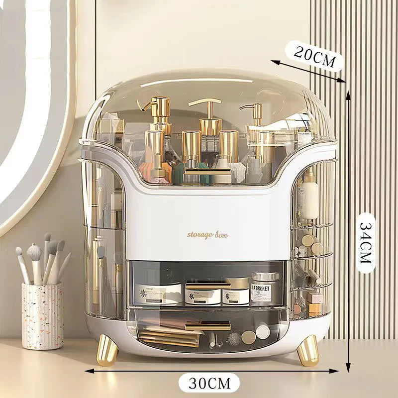 Large Capacity Crystal Makeup Organizers - White