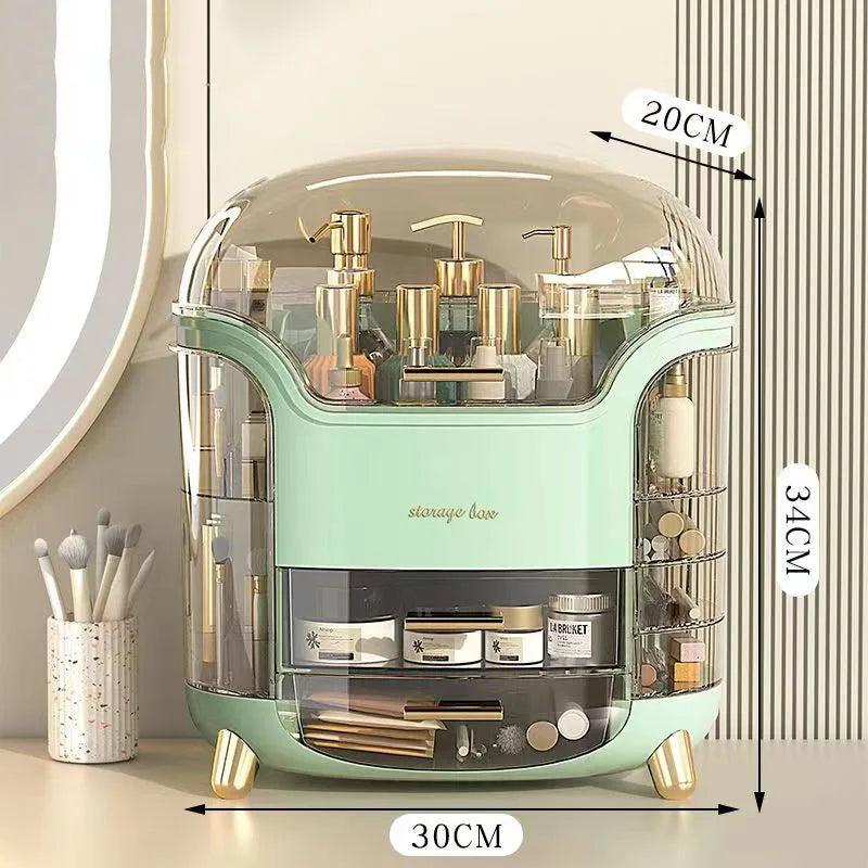 Large Capacity Crystal Makeup Organizers - Mint Green