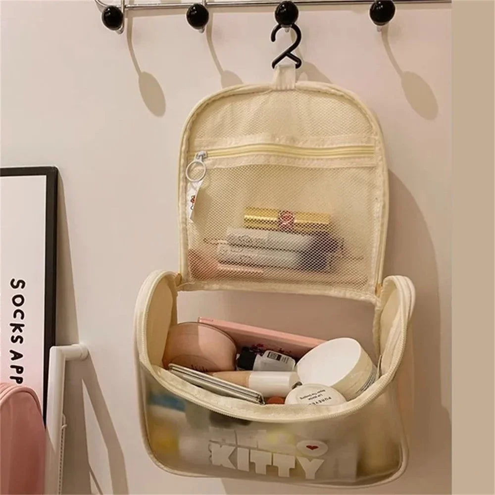 Hello Kitty Zipper Large Capacity Makeup Bag