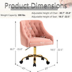 Height Adjustable Swivel Vanity Chair - Pink