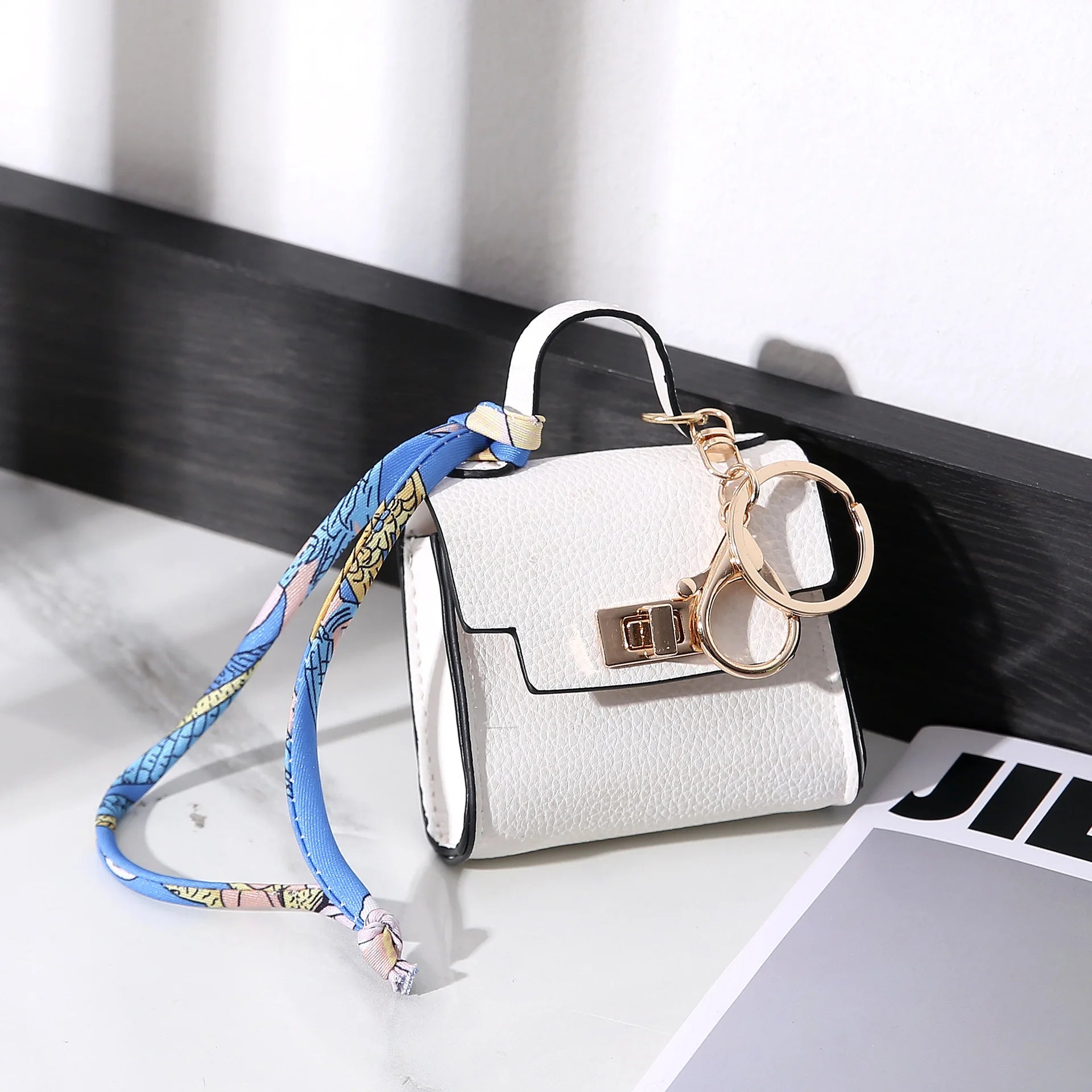 Luxury Mini Leather Bag Keychain For Purse