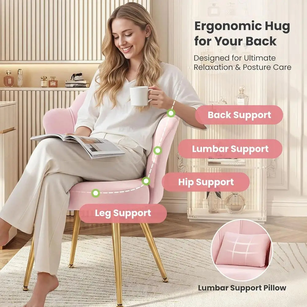 Petal Vanity Chair with Backrest