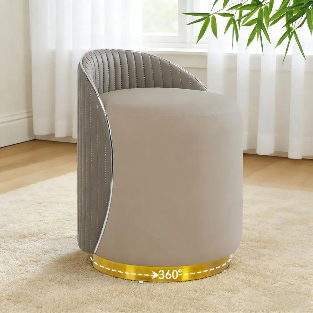 Modern Ottoman Vanity Stool - Gray