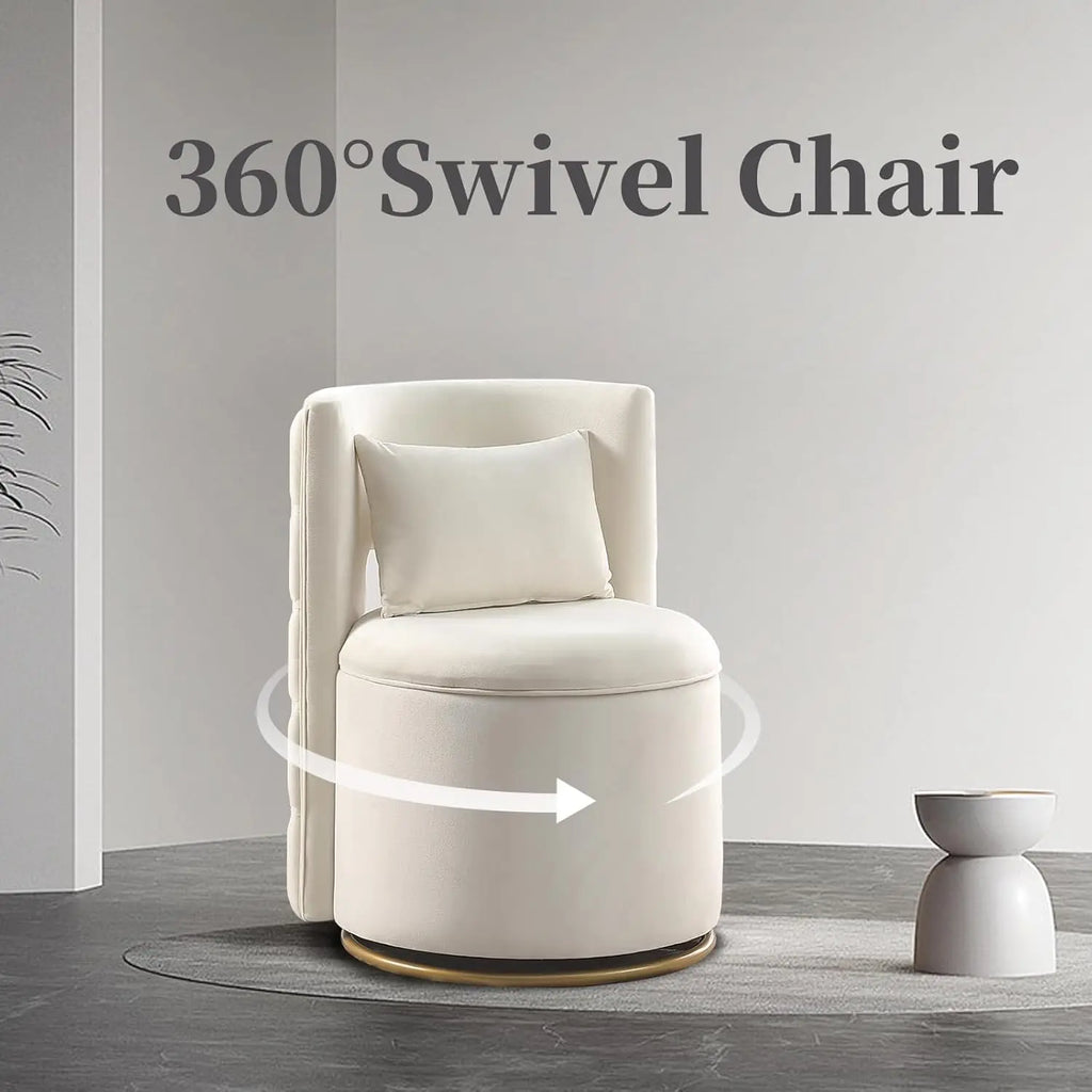 360° Swivel Barrel Chair - Beige