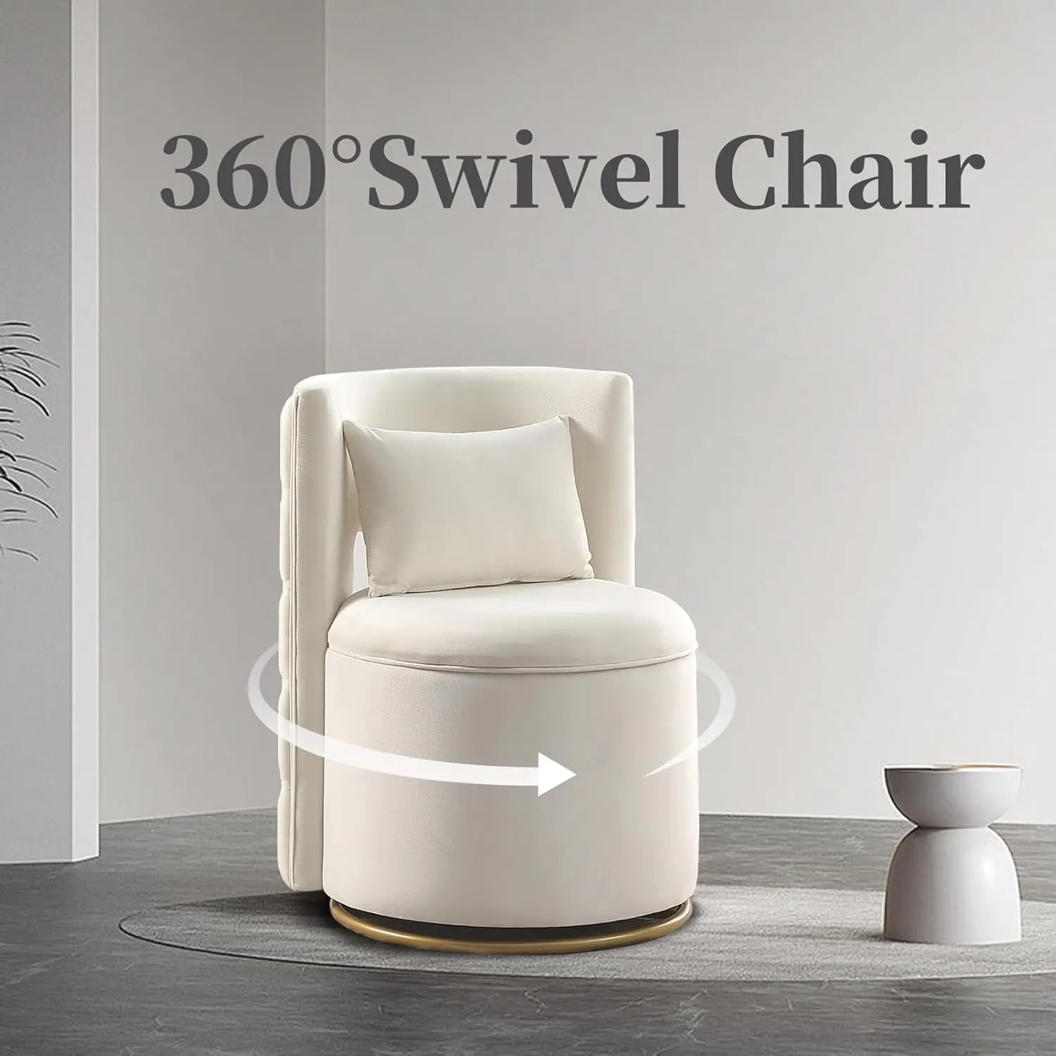 360° Swivel Barrel Chair - Beige