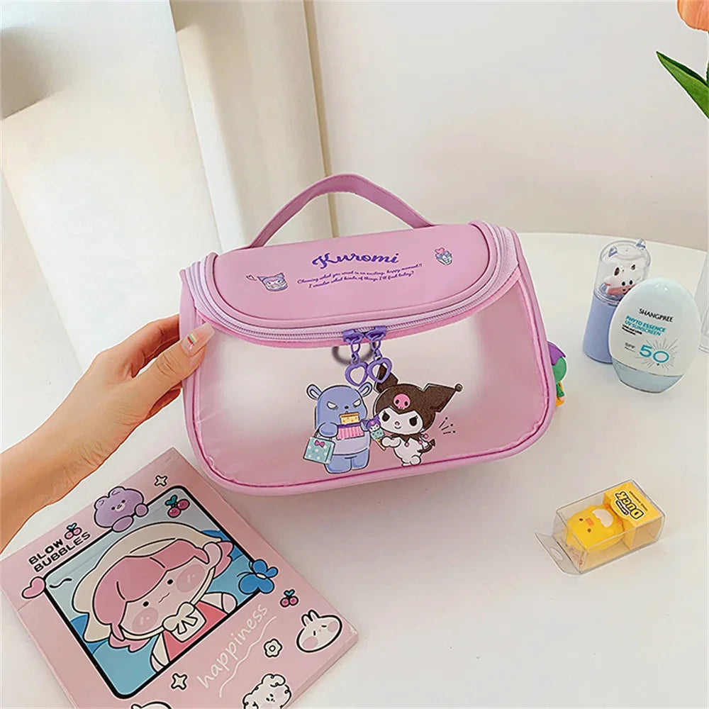 Hello Kitty Zipper Large Capacity Makeup Bag