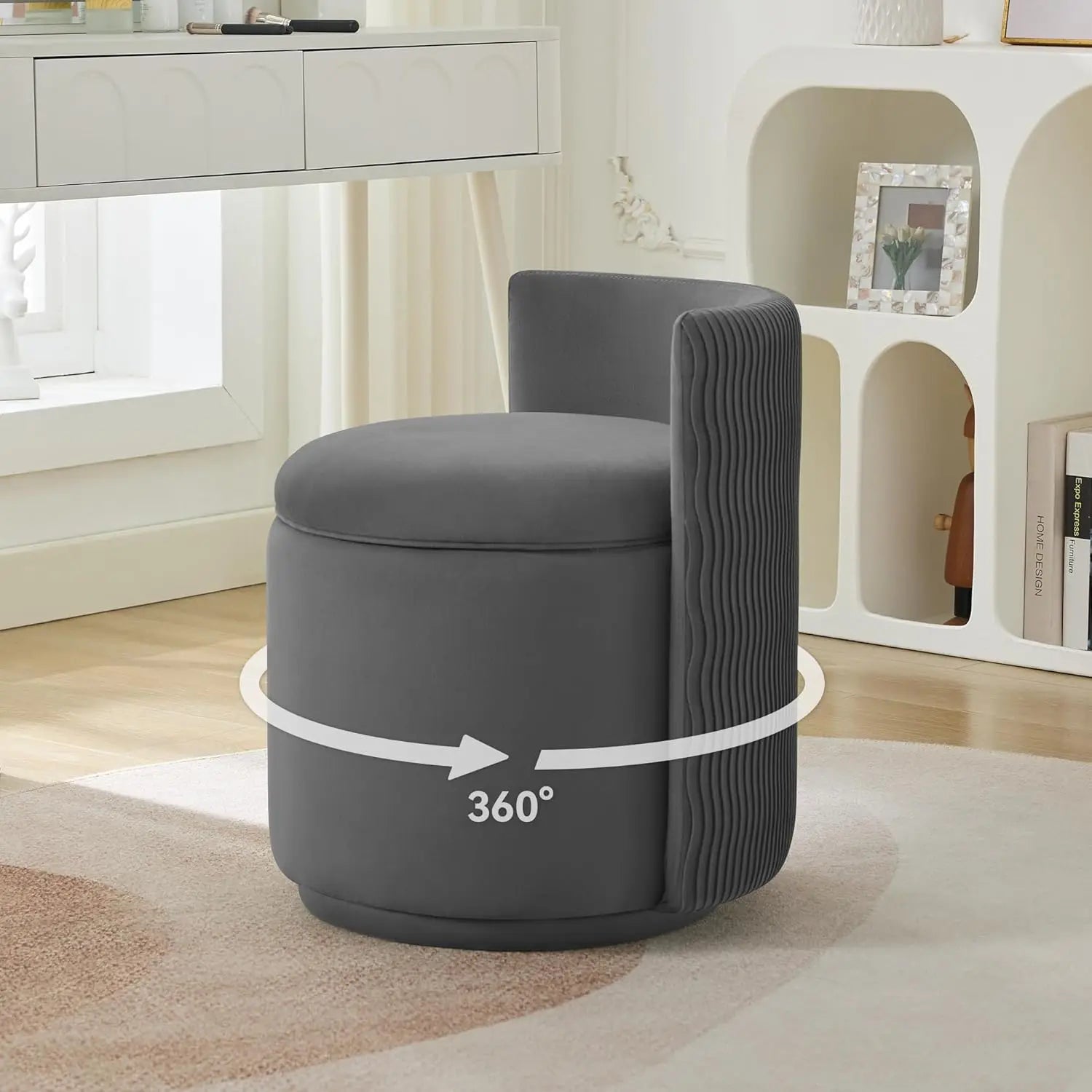 360° Swivel Makeup Dressing Stool