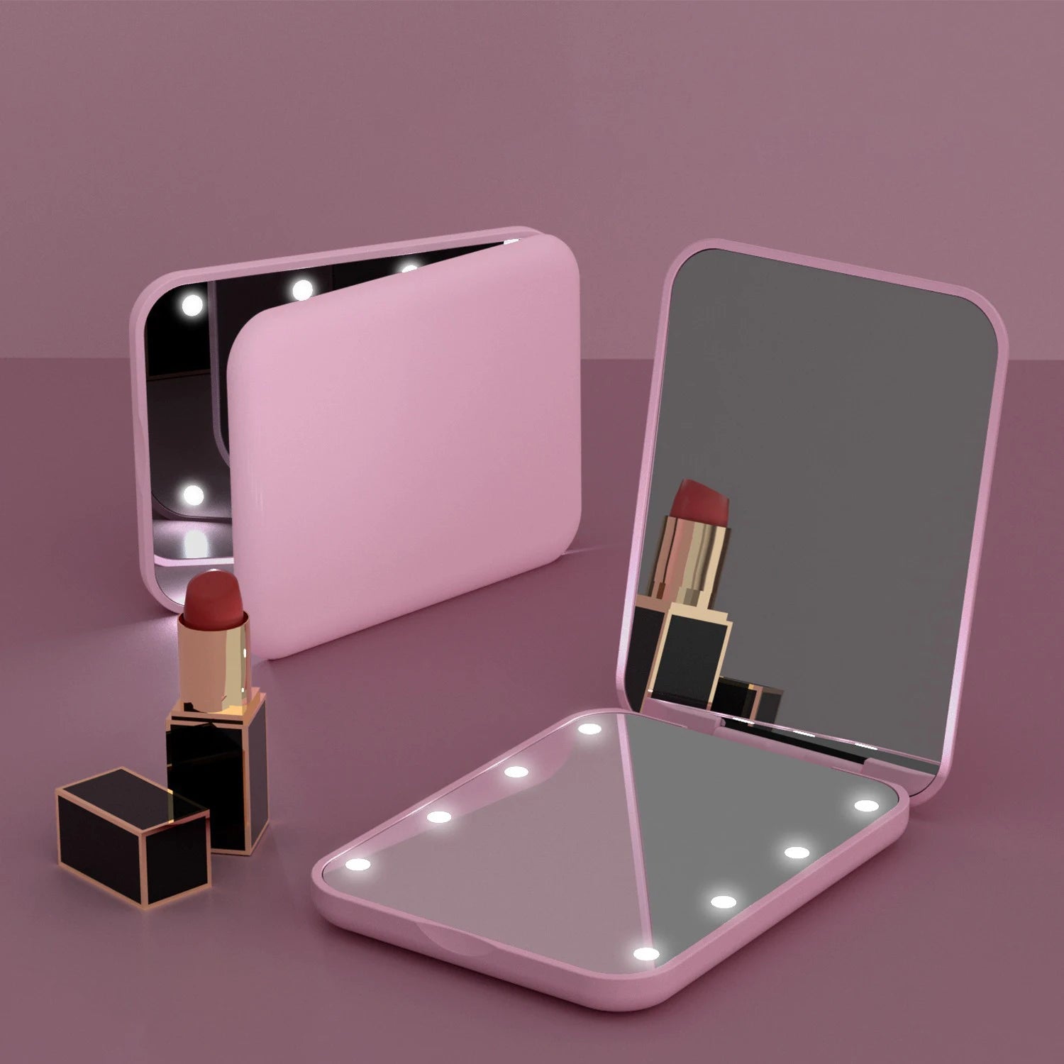 Portable Mini LED Makeup Vanity Mirrors with 2X Magnification