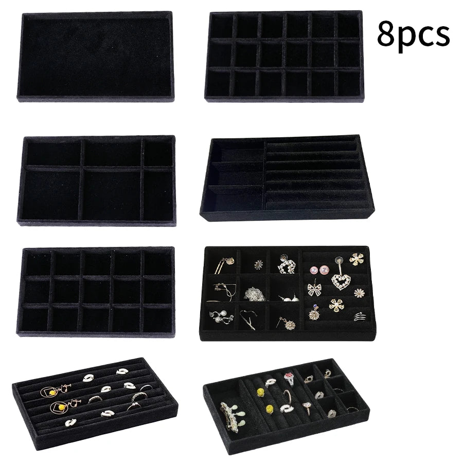 Jewelry Box Display Tray Set | Drawer Organizer | 8,10 Pcs
