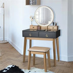 Contemporary Compact Makeup Vanity Set - Black & Golden