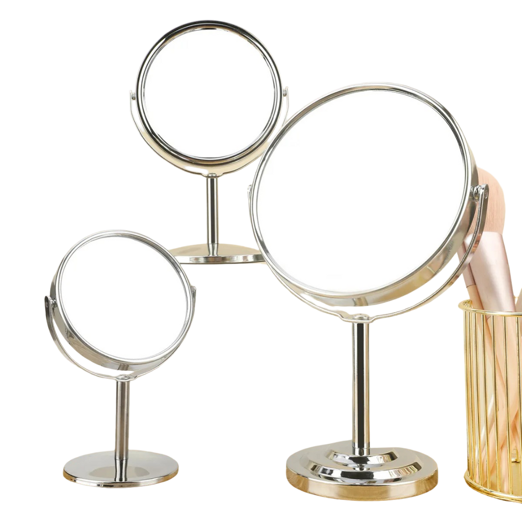 Double Side Standing Makeup Mirror With 2x Magnification [3/4/5 Inches]