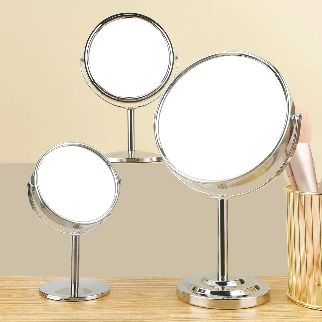 Double Side Standing Makeup Mirror With 2x Magnification [3/4/5 Inches]