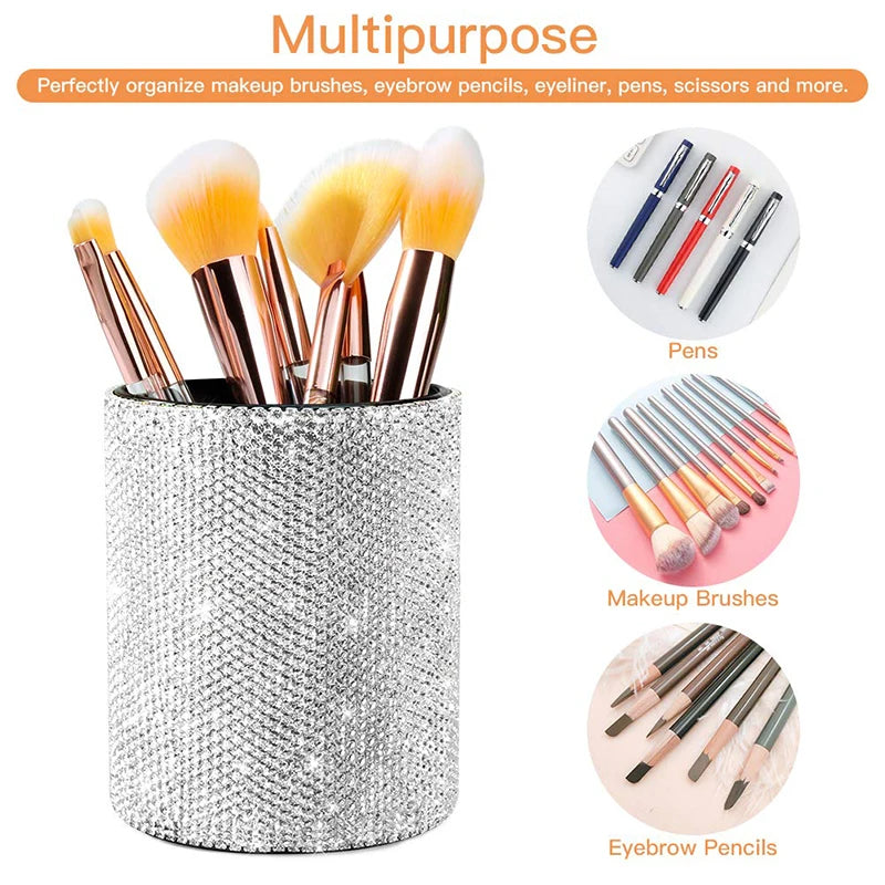 Luxury Sparkling Rhinestone Makeup Brush Holder