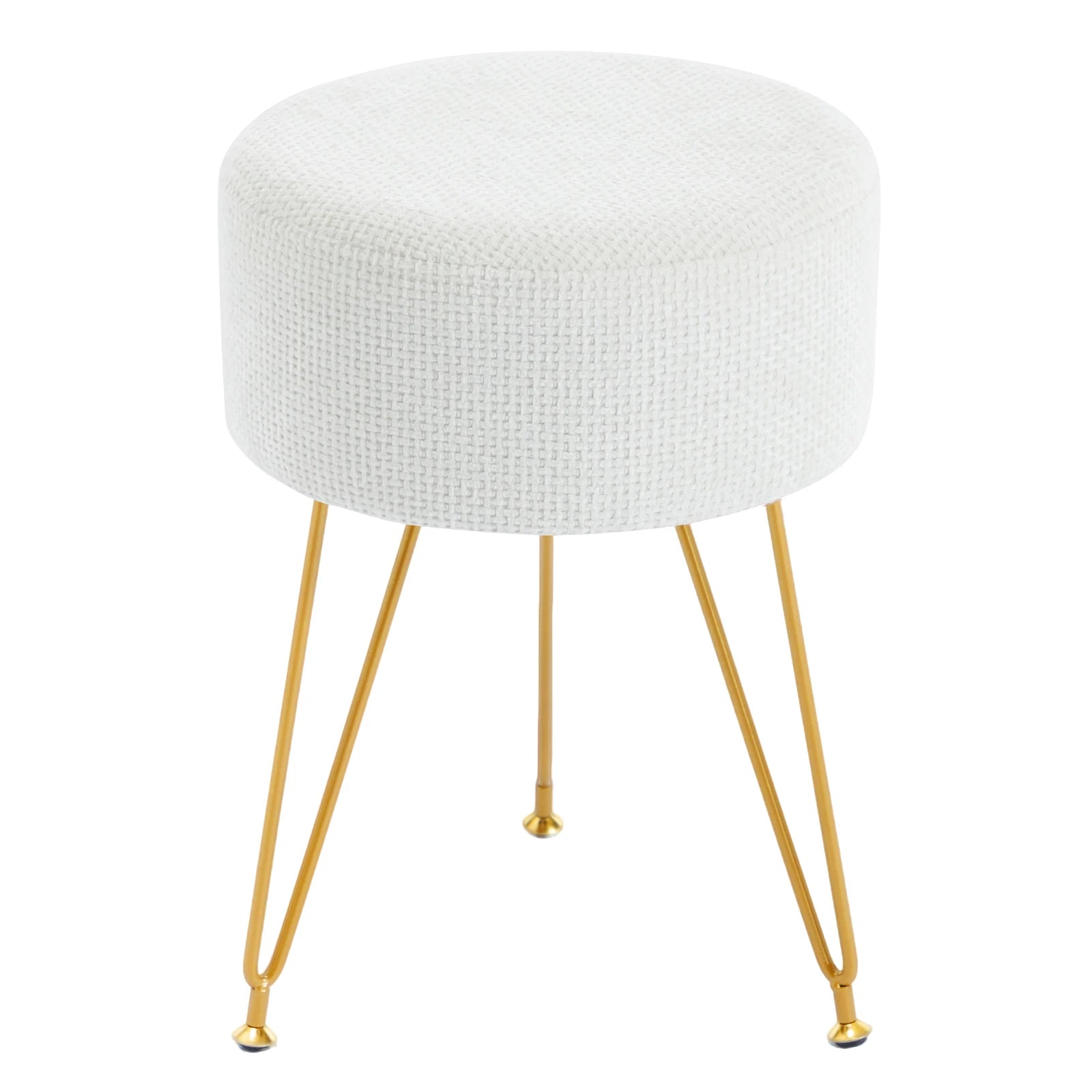 Round Ottoman Velvet Vanity Stool