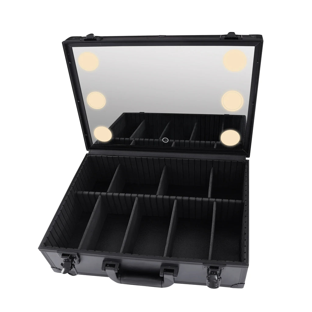 Large Makeup & cosmetic Storage Case With LED Mirror