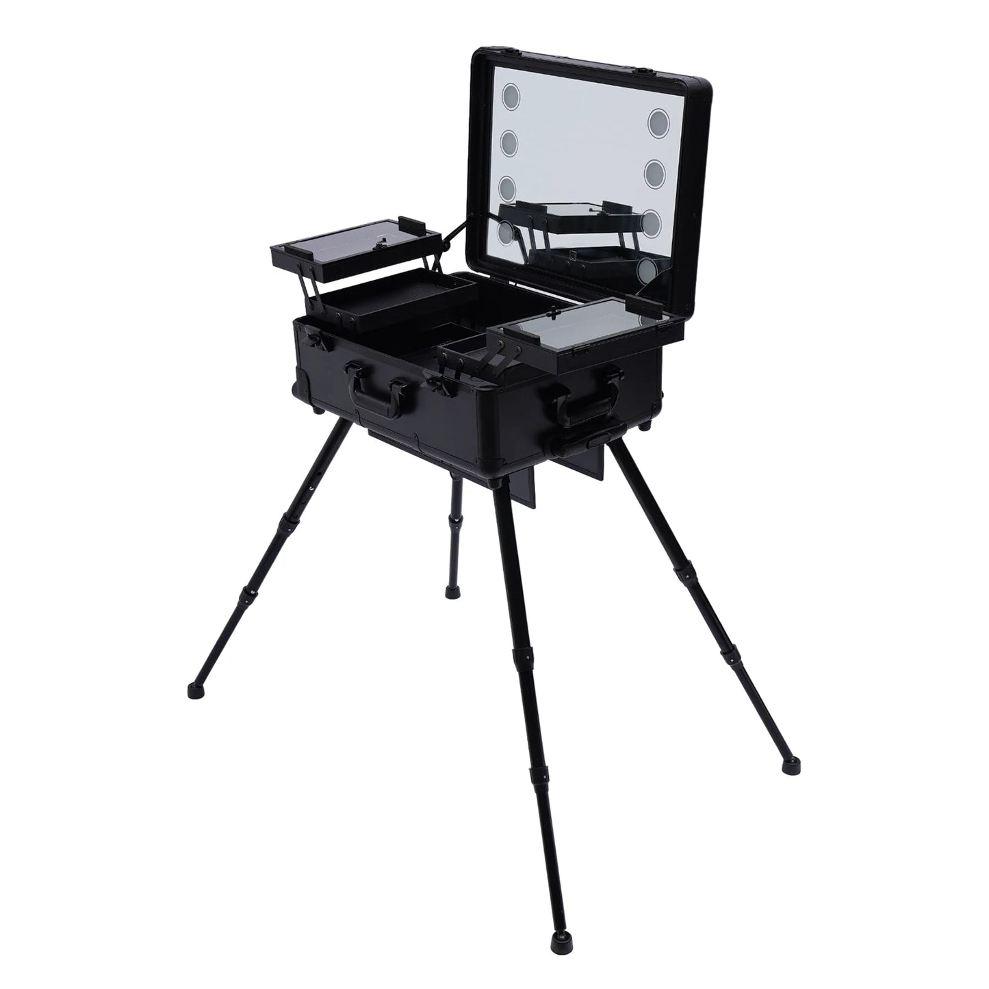 Professional Makeup & Cosmetic Aluminum Trolley with LED Lights