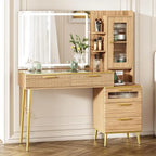 Vanity Desk with Mirror & 5 Drawers