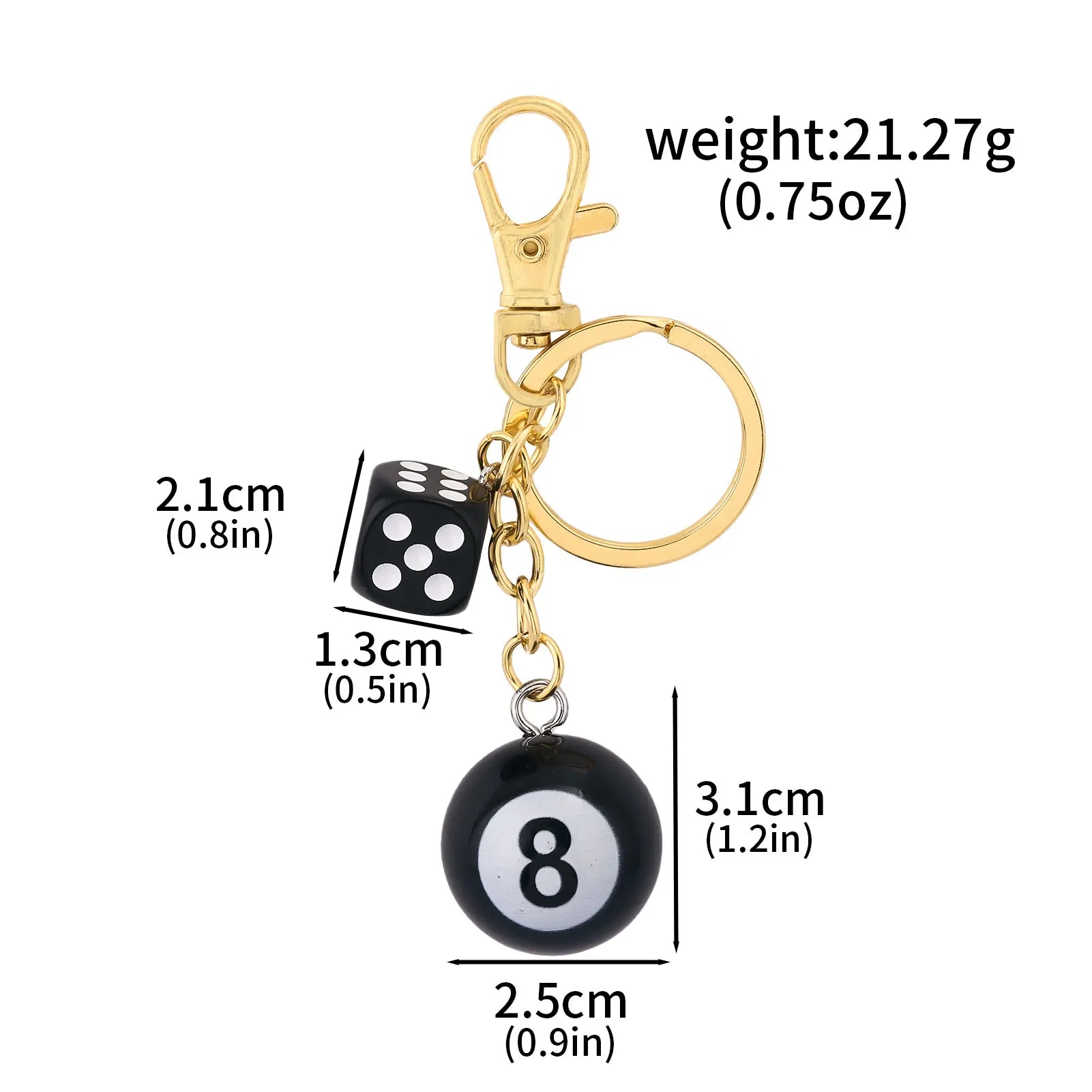 Billiard Ball Shape Bag Keychain