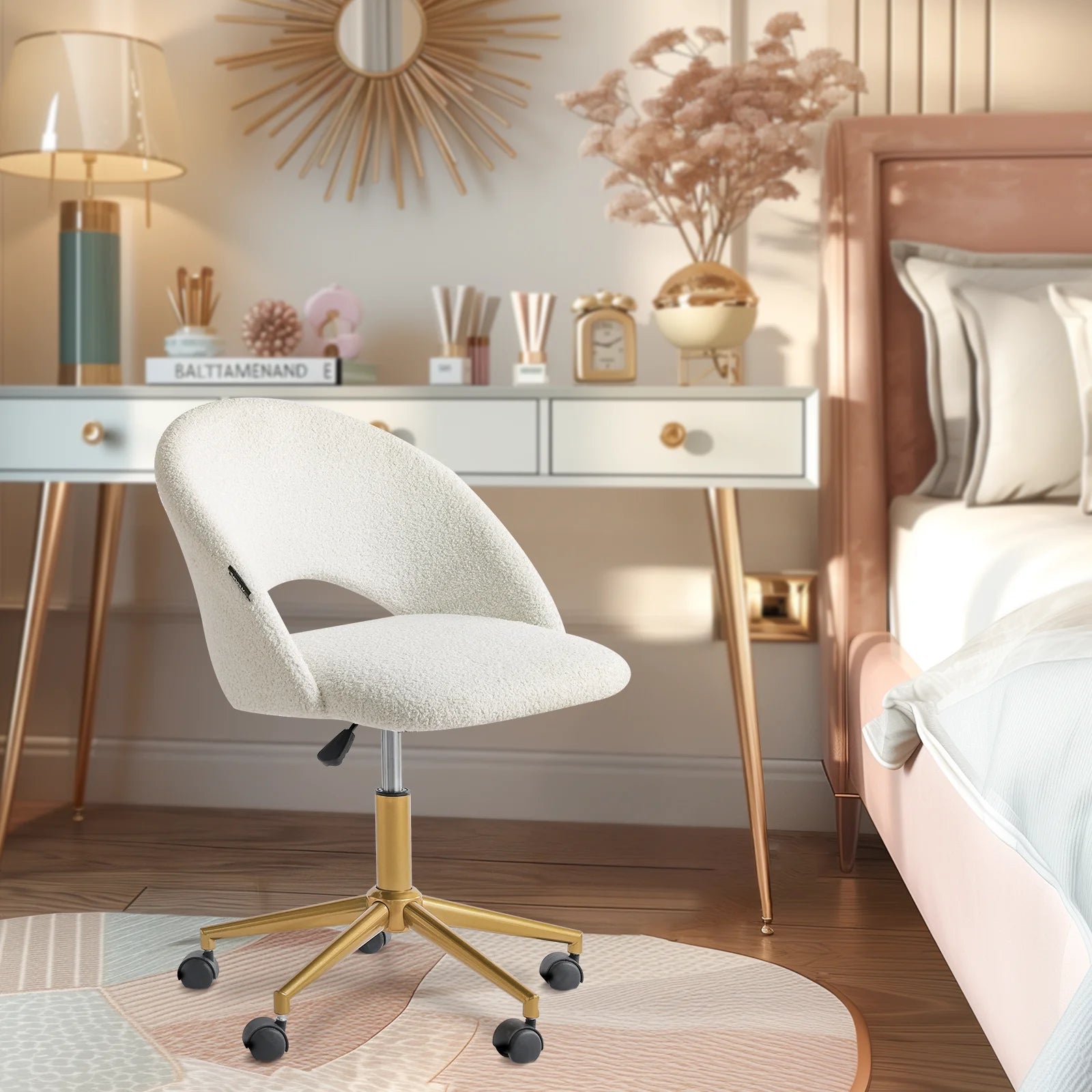 Makeup Vanity Desk  Adjustable Swivel Chair