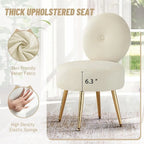Khaki Vanity Chair with Backrest