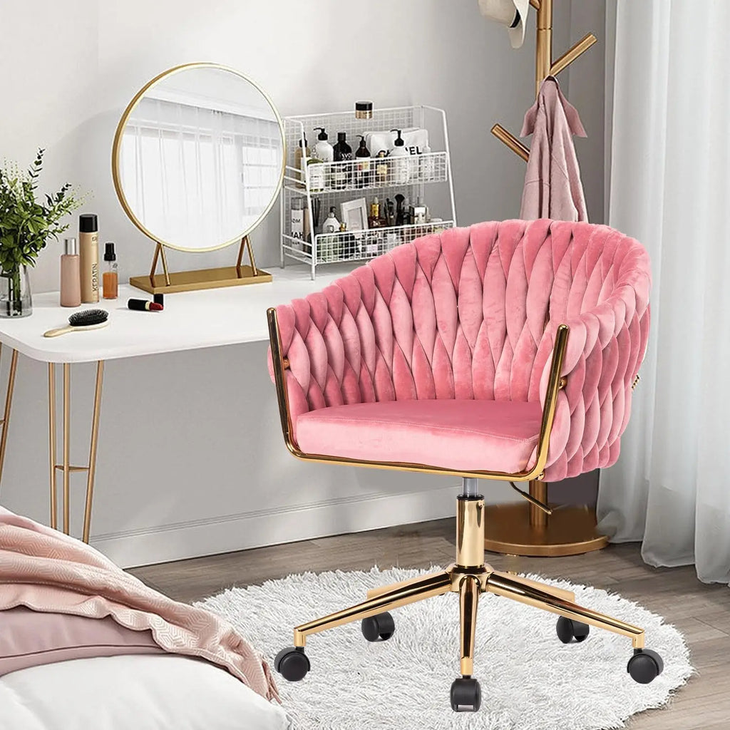 Swivel Vanity Desk Chair - Pink