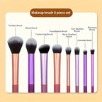 Soft Synthetic Makeup Brush Set - 8pcs